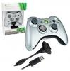 Silver controller si play &amp; charge kit xbox 360