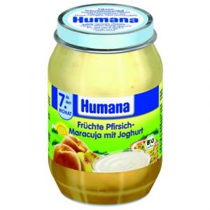 HUMANA - PIURE CU PIERSICI, MARACUJA SI IAURT 190gr