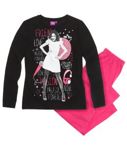 Pijama cu maneca lunga Disney Violetta negru/roz