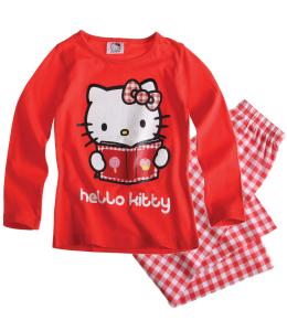 Pijama cu maneca lunga Hello Kitty - rosu