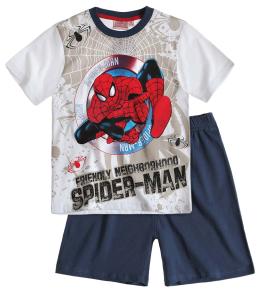 Pijama de vara 2 piese Spiderman alb/denim