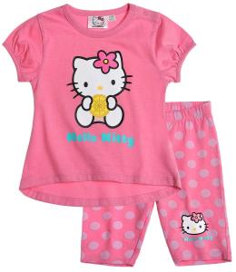 Set tricou cu pantaloni scurti Hello Kitty roz