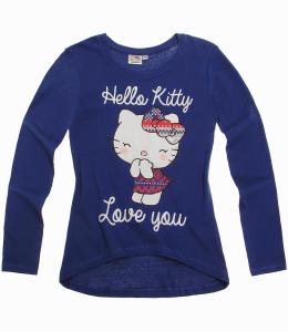 Bluza cu maneca lunga Hello Kitty red albastra