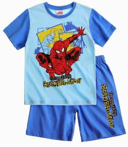 Pijama de vara Spiderman albastru deschis