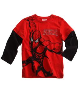 Bluza cu maneca lunga Spiderman rosu cu negru