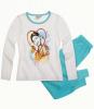 Pijama cu maneca lunga disney violetta alb/albastru turcoaz