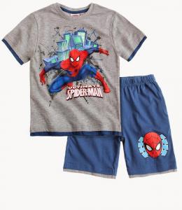 Set tricou cu pantaloni scurti Spiderman gri/albastru