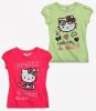 Tricou Hello Kitty (pachet de 2 buc.) - roz/vernil