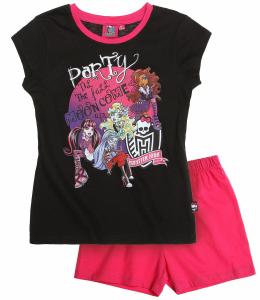 Pijama de vara Monster High negru/roz