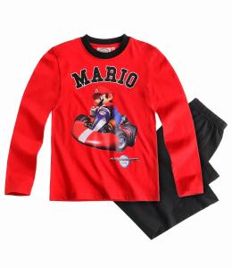 Pijama cu maneca lunga Super Mario rosu/negru