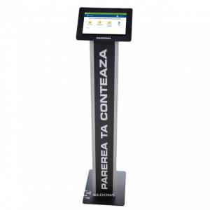 Sistem FEEDBACK clienti cu tableta si stand (Tip stand - Stand de podea negru)