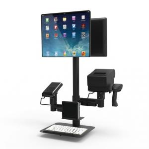 Stand POS multifunctional Maken (Periferice - Stalp + prindere 2 monitoare + brat imprimanta si cititor + brat terminal plata)