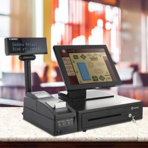 Sistem pentru restaurant - PREMIUM - Cu Imprimanta fiscala, Sertar bani, POS Touch All-in-One Aures, Freya Restaurant (Tip licenta inclusa - Freya Standard (stocuri))