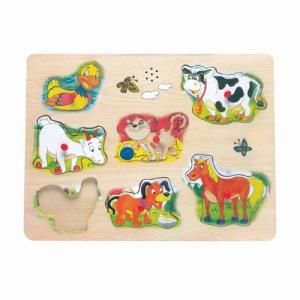 Puzzle de lemn cu sunete Animale de la Ferma