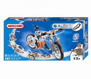 Set MECCANO 5 modele - motocicleta cu amortizoare