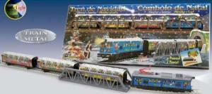 Trenulet electric Christmas cu lumina, pod si tunel