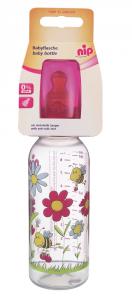 Biberon Family Girl PP 250 ml cu tetina latex pt lapte, nr 2, nip 35006