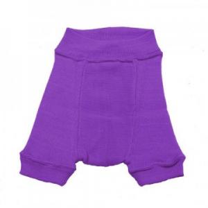 Pantaloni scurti din lana merinos, protectie de scutec, Purple Peace