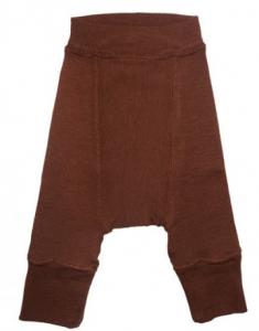 Pantaloni dublati, 100% lana merinos, Spicy Chocolate - Manymonths