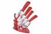 Set cutite ceramice cu suport acrilic 6 piese Blaumann BL-1515, rosu