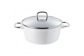 Oala ceramica cu capac, 6.9 litri, manere inox, 28 x 13cm, Bergner 8646