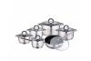 Set oale din inox cu capac termorezistent 12 piese