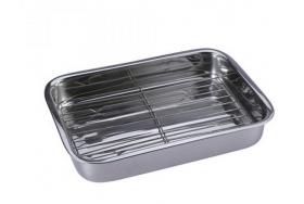 Tava pentru cuptor din inox cu grill Renberg RB-3801, 40cm