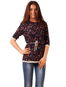 Bluza Casual "You Could Be Happy Today" Navy&Red
