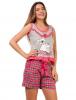 Pantaloni Pijama "Multisquare Slumber" Fuchsia