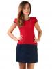 Rochie "back to easy honey texture" red&navy