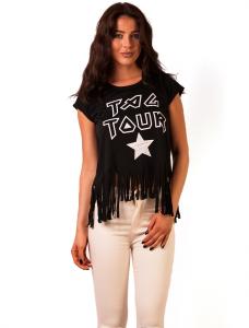 Tricou Cu Franjuri "Tal Tour" Black