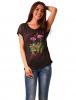 Tricou cu imprimeu "queen of the jungle" black