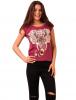 Tricou cu imprimeu "glow elephant" burgundy