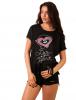 Tricou "Listen To Your Heart Pearl" Black