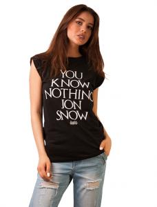 Tricou Cu Imprimeu "You Know Nothing Jon Snow" Black