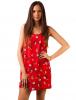 Rochie cu floricele "these colours don't run" red