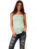 Top casual "dots in the mirror" white&green