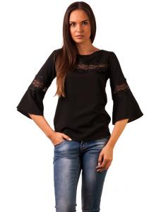 Bluza Cu Broderie "Spring Tweeds" Black