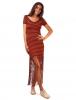 Rochie "stripes & fringes are coming" brick
