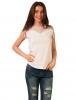 Top cu broderie "mad love" white