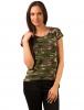 Tricou cu imprimeu "in love with army" green&beige