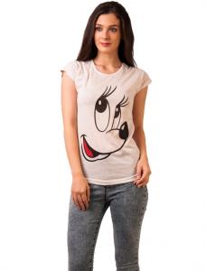 Tricou Cu Imprimeu "Mickey's Eyelashes" Red&White
