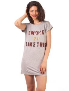 Rochie "I Woke Up Like This" Grey