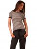 Tricou Cu Dungi "Morning Lights" Grey&Black