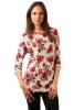 Bluza casual "you could be happy roses" brown&red