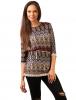 Bluza casual "you could be happy abstract" brown&garnet
