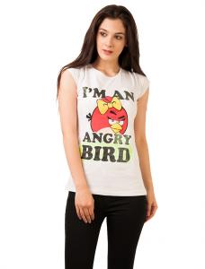 Tricou Cu Imprimeu "I'm An Angry Birds" White