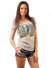 Tricou cu imprimeu "i'm going to see the world" grey