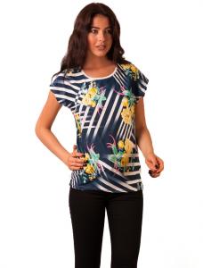 Bluza Casual "Flowers Hush" Navy&Yellow