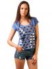 Tricou Cu Imprimeu "Cats And Dots" Blue